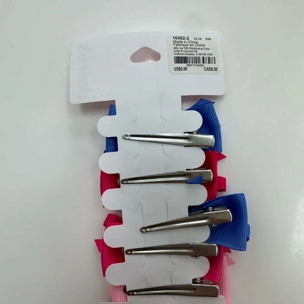 Claire's Club Preppy Hair Bow Clips - 6 Pack